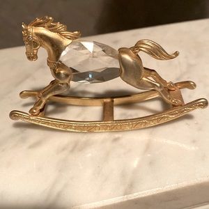 Vintage 1984 Manon Crystal and Gold Rocking Horse